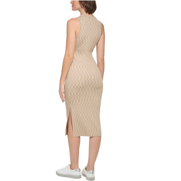 Calvin Klein Jeans Women's Space-Dyed Sleeveless Dress Beige/Cream Small NWT - Picture 4 of 12
